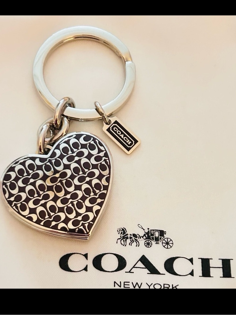 Coach Heart Picture Frame Keychain/ Bag Charm - Picture 11 of 12